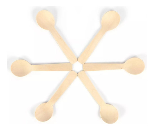 100 Cucharas Desechables De Madera Para Helado, 10 Cm