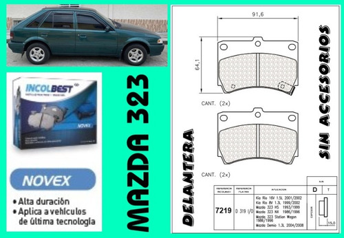Pastillas De Freno Para Mazda 323 Año 1986 - 1999 Sa.