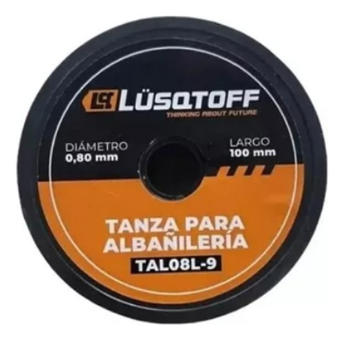 Tanza Nylon Albañil 0,8mm Naranja Fluo Lusqtoff 100mts