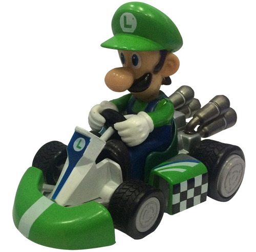 Muñeco Luigi Con Carro Mario Kart De Nintendo, Coleccionable