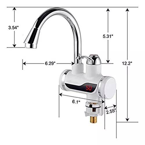 Grifo giratorio de temperatura para baño, cocina, calefacción, 110 V, grifo  eléctrico sin tanque, calentador de agua caliente con pantalla digital LED