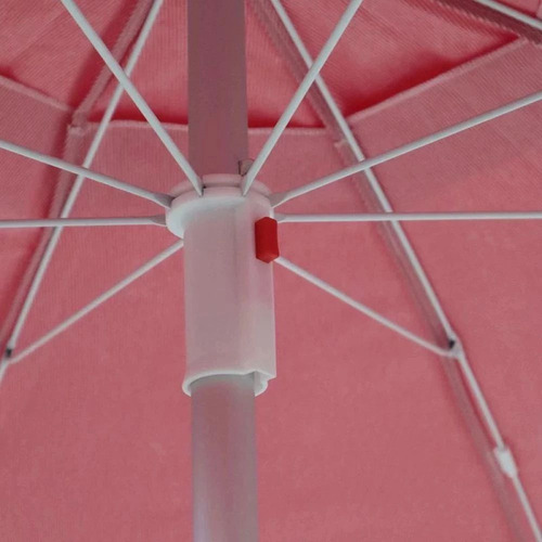Guarda Sol Vermelho 2 M + 2 Cadeiras De Praia Em Aluminio