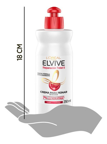 Crema Para Peinar Elvive Reparación Total 5 Sin Sal - 250ml