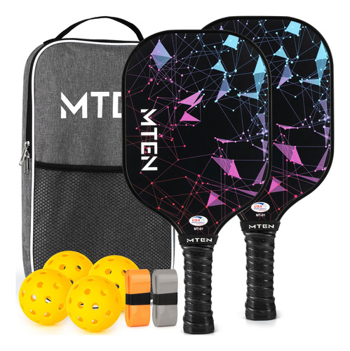 Set De Palas De Pickleball Mten Con Superficie De Fibra De V