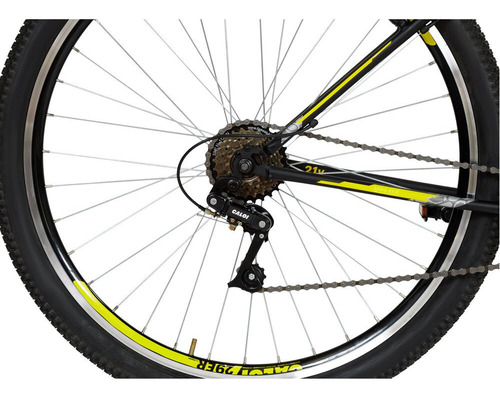 Bicicleta Caloi Velox Aro 29 21 V con freno en V negro, marco de acero color negro