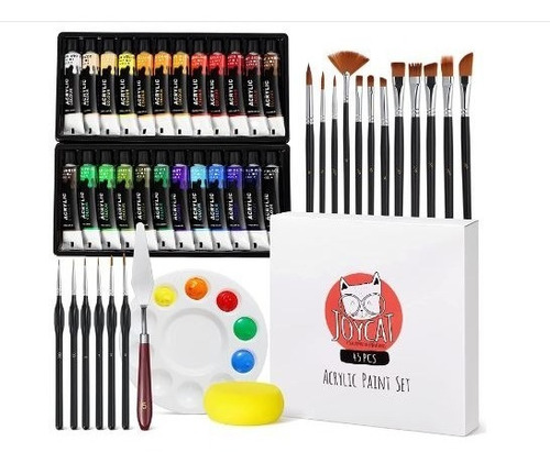 Kit De Pintura Acrílica 45 Piezas Regalo Ideal Artistas