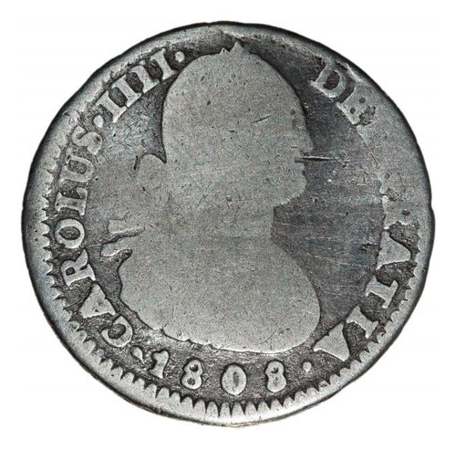 Moeda Da Bolívia: Carlos Iiii 1 Real 1808 Potosi Pj - Prata (Usado)
