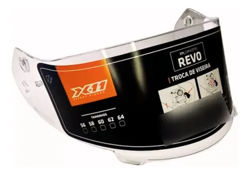 Viseira Capacete X11 Revo Cristal 2mm Menor preço em Viseira Capacete X11 Revo Cristal 2mm