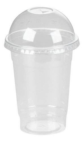 Vaso Transparente Con Tapa Domo 360 Ml - 200 Vasos