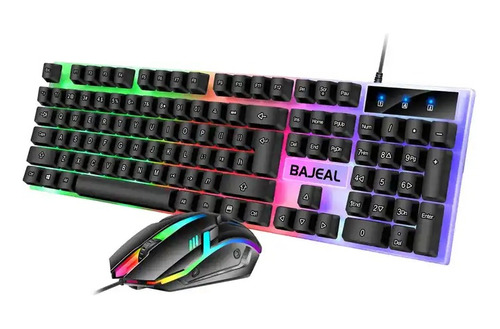 Combo Mouse Y Teclado Gamer Gaming Rgb De Membrana