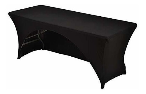 Haorui - Cubierta De Mesa De Licra Rectangular Negra De 6 Pi