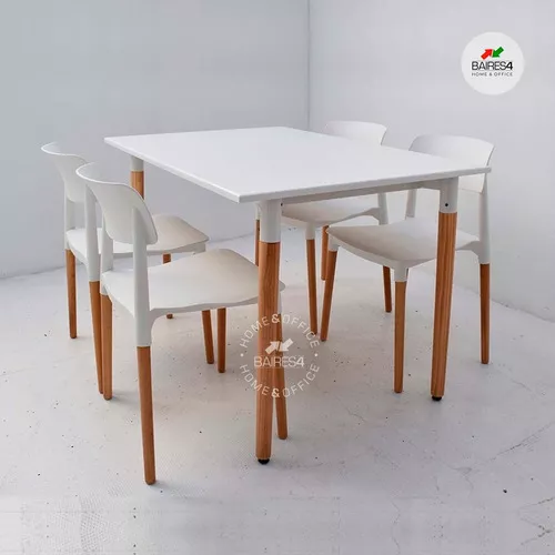 Juego De Comedor Mesa Eames 120x80 + 4 Sillas Milan Baires4