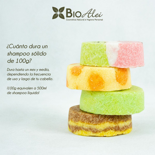 Shampoo Sólido Artesanal Bergamota - Natural Bioalei 100 G