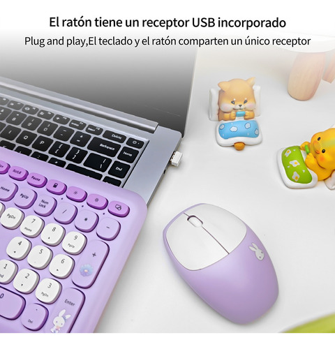 Juego De Teclado Y Ratón Mofii 606pro En Morado