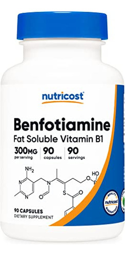 Suplemento Nutricost Benfotiamina 300 Mg 90 Cápsulas