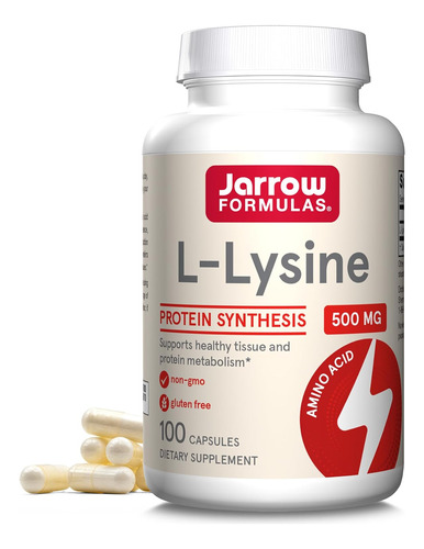 L Lisina 500 Mg Jarrow Formulas Metabolismo Proteinas 100cap