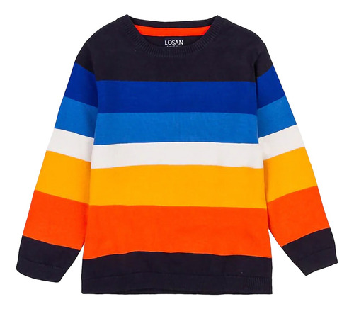 Suéter Jersey Rayas De Niño Mod.125-5004al Marca Losan®