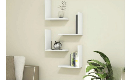 Set De 4 Repisas Minimalistas Blanco