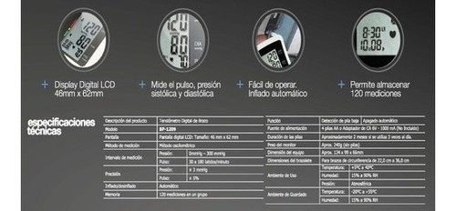 Tensiómetro digital de brazo automático GA.MA Italy BP 1209