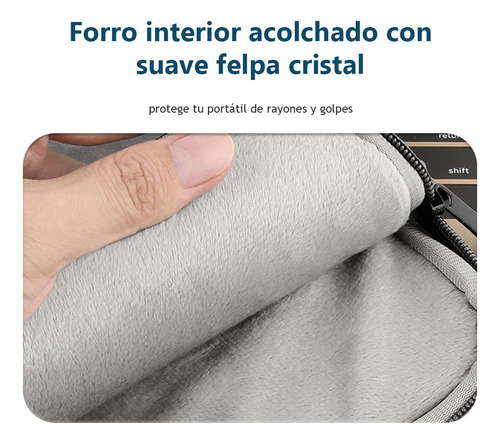 Funda Protectora Laptop Impermeable Alta Calidad Pu Piel Gris Oscuro 14 Pulgadas