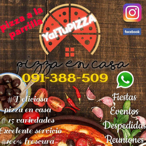Servicio De Pizza A La Parrilla,chivitos,calzone,burgers,etc