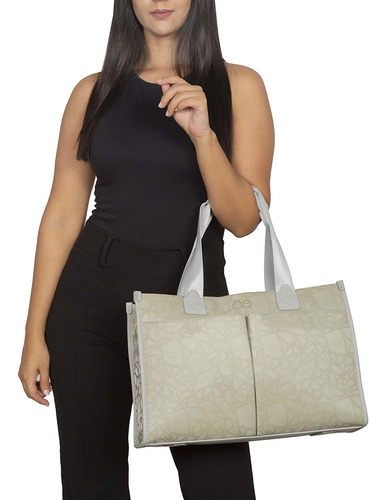 Bolsa Tote Cloe Javari I Grande Color Gris