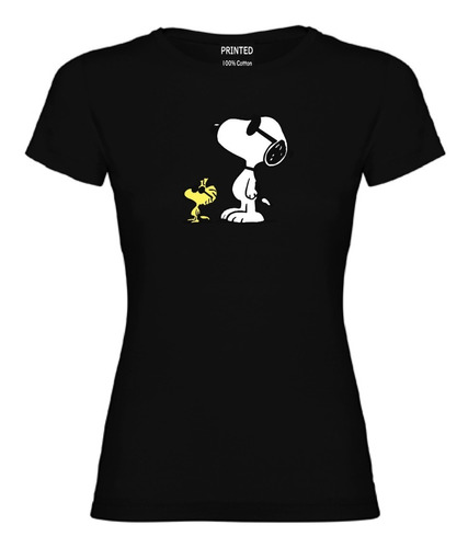 Polera Mujer Estampado Snoopy Lentes