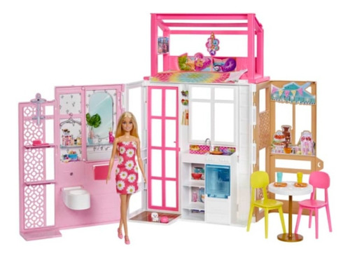 Barbie Casa 2 Pisos Con Muebles Para Muñecas - Art Hcd48 
