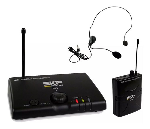 Microfone Headset Sem Fio Profissional Skp Uhf Mini-v