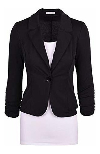 Auline Collection Mujer Casual De Trabajo Blazer De Punto Co