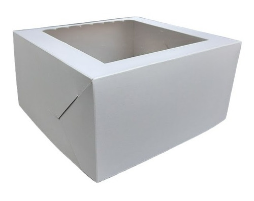 Caja Blanca 19x19x10 Visor Pasteleria Mini Desayuno X 5 Unid