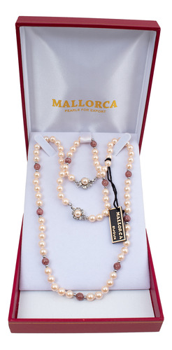 Conjunto Mallorca Collar + Pulsera D3 - Oriente Rosado