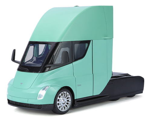 Carros De Juguete Colección Tesla Semi Con Luz Y Sonido 1:24 Color Verde Claro