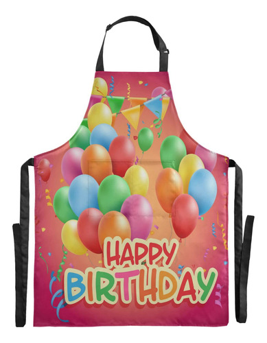 Delantal Cocina Para Mujer Hombr Chef Feliz Cumpleaño Cuello