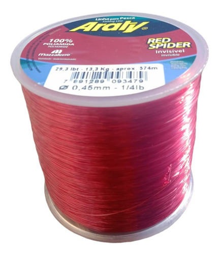 Linha Pesca Araty Red Spider 0,25 Mm 1739 M 10,4 Lbs 100 G