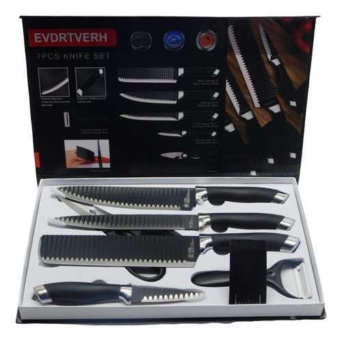 Cuchillos Set 6  Protector Dedo 1 Pelador 1 Tijera Cocina