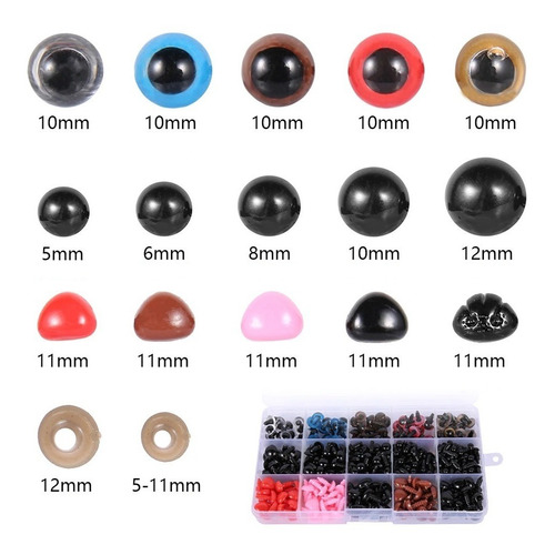 Set Ojos De Seguridad Y Nariz 758 Piezas Incluye Caja