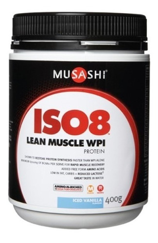 Musashi Proteina Iso8 Whey Protein Isolate 1 Lb Iced Vanilla