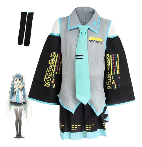 Disfraz De Cosplay De Miku Hatsune De Anime Vocaloid