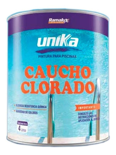 Pintura Para Piscina Caucho Clorado Blanco 4 Litros H Y T