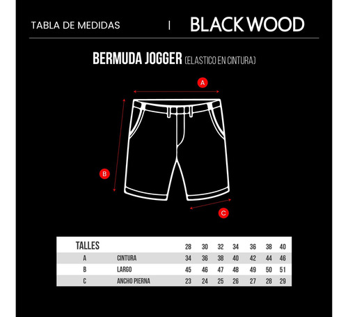 Bermuda Jogger Hombre Cancun Blackwood