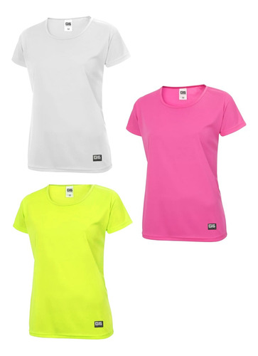 Pack X 3 Remera Deportiva Manga Corta Mujer Entrenamiento G6