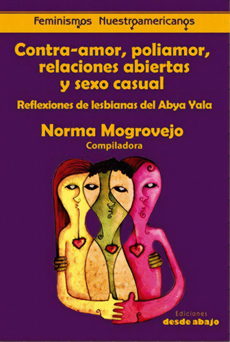 Contra-amor, poliamor, relaciones abiertas y sexo casual, de Norma Mogrovejo. Serie 9588926292, vol. 1. Editorial Ediciones desde abajo, tapa blanda, edición 2016 en español, 2016
