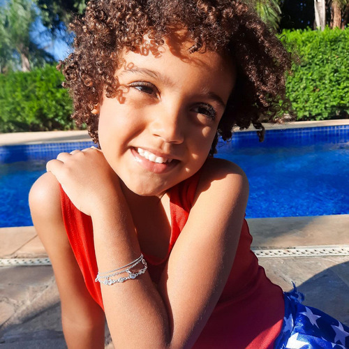 Pulseira Infantil Bolinhas Joia Prata 925 Antialérgica Linda