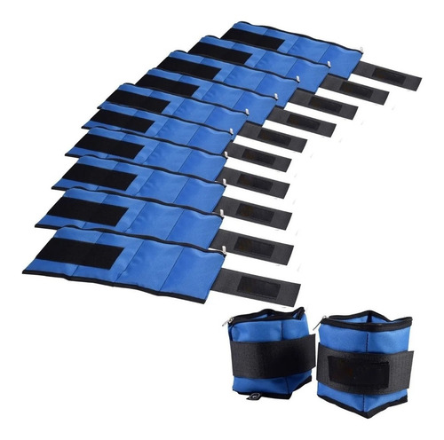Imagen 3 de 6 de Kit 10 Pares Tobilleras Regulables Tobillera De 1 Kg C/u