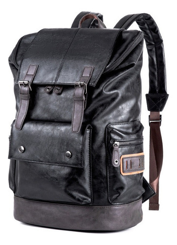 C Mochila De Viaje Multifunción De Piel Suave Para Hombre