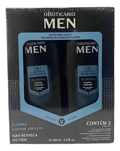 O Boticario Kit Men 2 Em 1 Shampoo E Cond Anticaspa 2x250ml