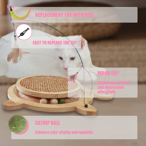 Juguete Interactivo Petest Rascador Sisal Tortuga Para Gatos Marrón