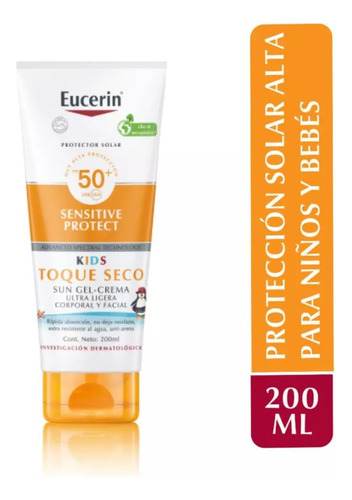 Protector Solar Para Niños Toque Seco Fps50+ | Eucerin 200ml