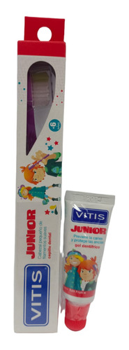 Cepillo Dental Vitis Junior + Gel Dentrifico 15 Cc + 6 Años